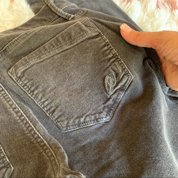 Express Mid Rise Gray Corduroy Leggings - Picture 8 of 12